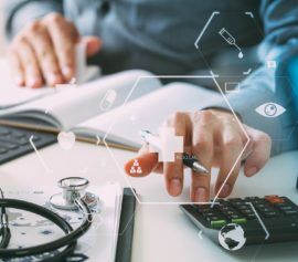 Man computing for medical bills.